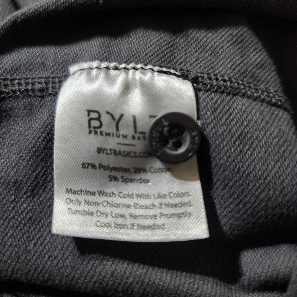 BYLT Premium Basics Signature Polo Mens Medium Charcoal Grey Short Sleeve Shirt - Picture 4 of 5